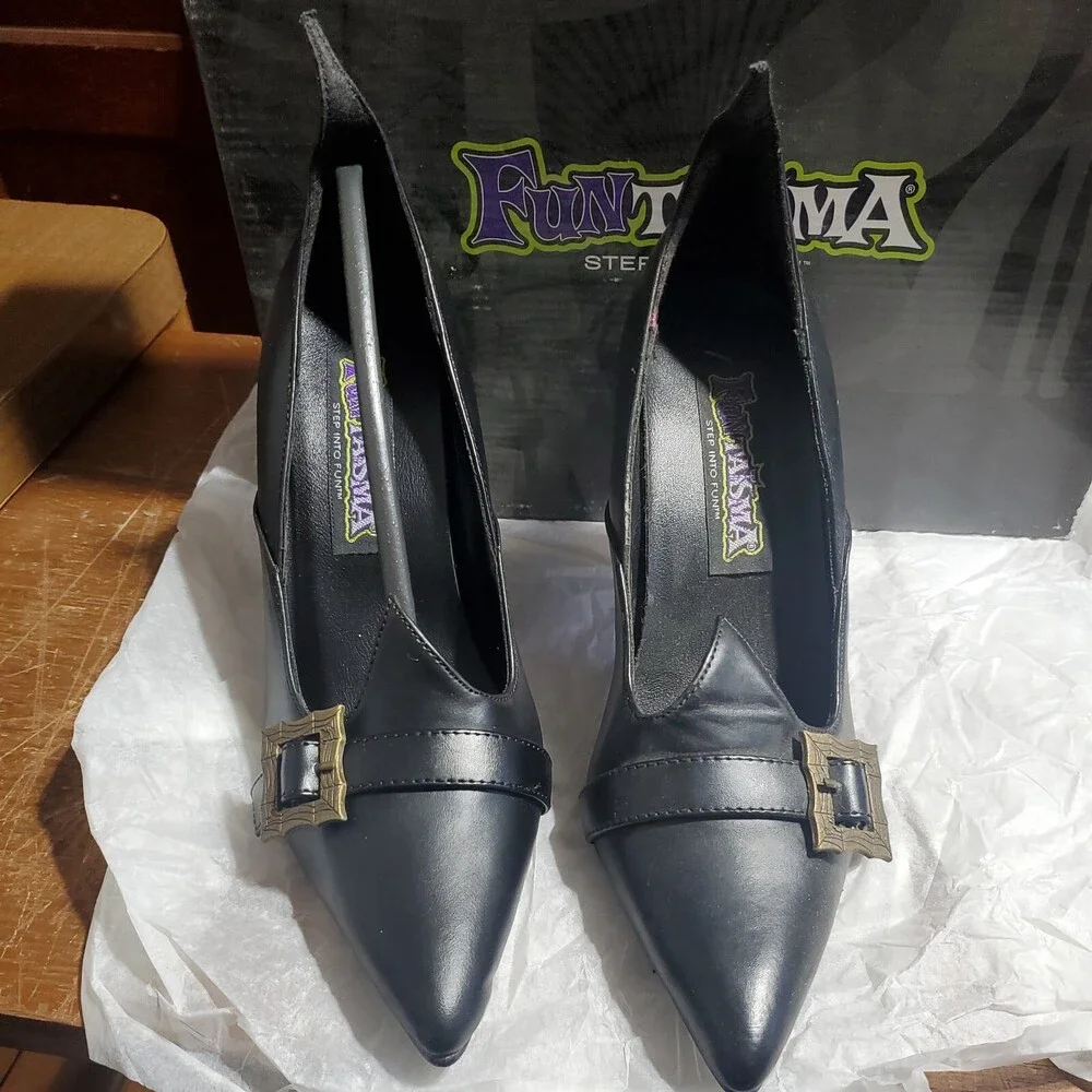 XX 4359 Funtasma Witch With Faux Buckle Black Heels